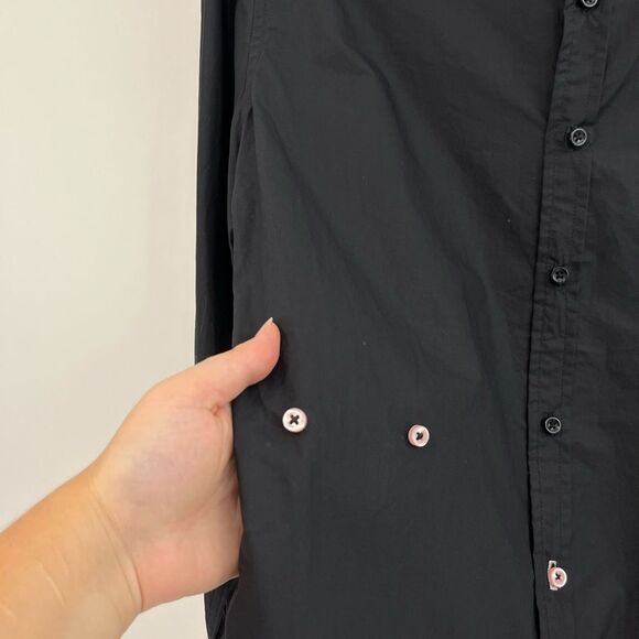 WEARCISCO paper cotton shirt in jet black Womens Large - Picture 2 of 9